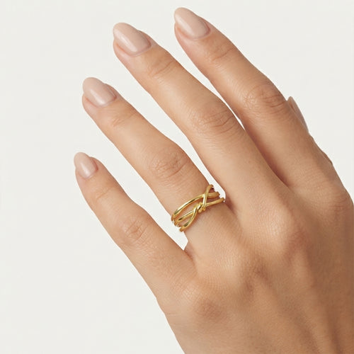 Yellow Gold Intertwined Knot Ring