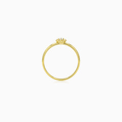 Yellow Gold Floral Zircon Ring
