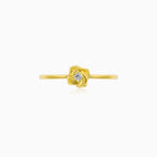 Yellow Gold Floral Zircon Ring