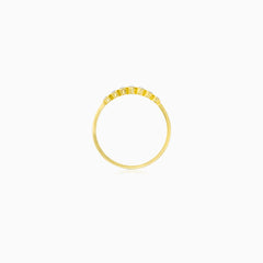 Yellow Gold Seven Zircon Ring