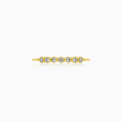 Yellow Gold Seven Zircon Ring