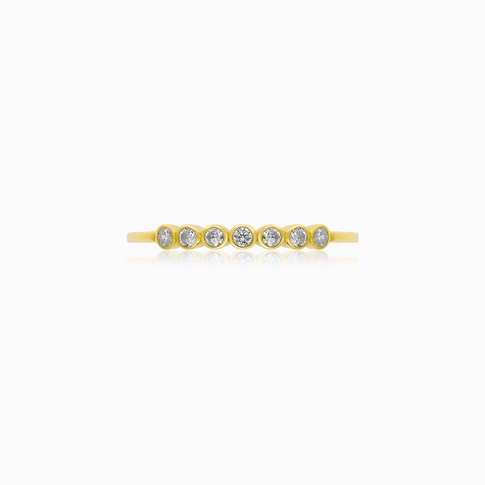 Yellow Gold Seven Zircon Ring