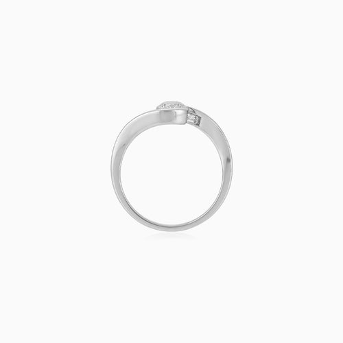 White Gold Embrace Cubic Zirconia Ring