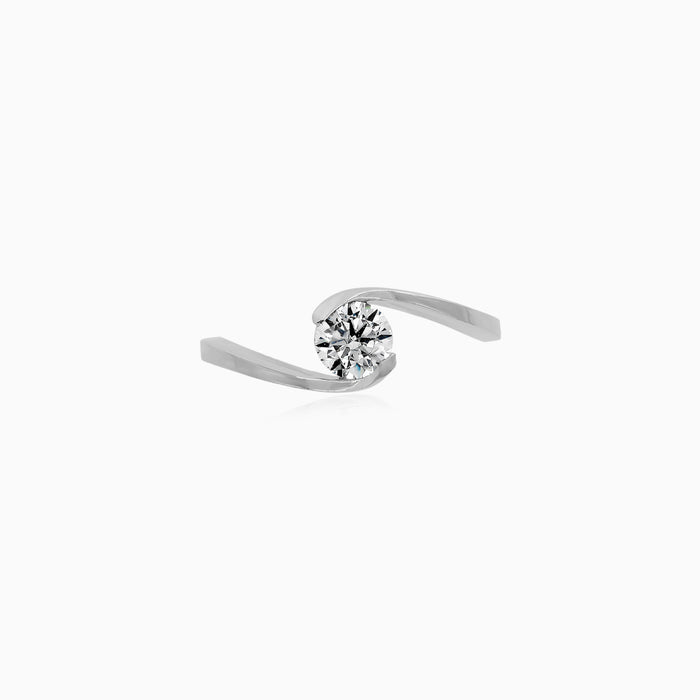 White Gold Embrace Cubic Zirconia Ring