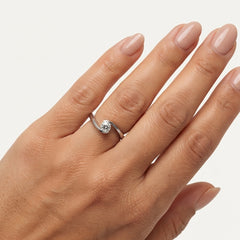 White Gold Embrace Cubic Zirconia Ring