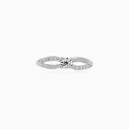 White Gold Twisted Pavé Ring