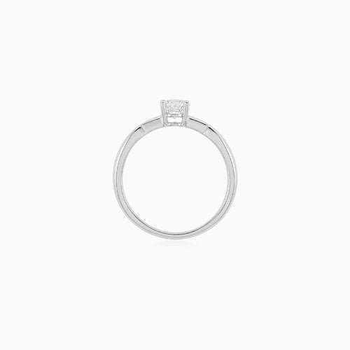 White Gold Twisted Cubic Zirconia Ring