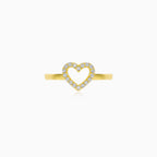 Yellow Gold Pavé Heart Ring