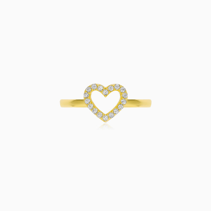 Yellow Gold Pavé Heart Ring