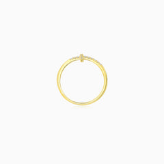 Yellow Gold Pavé Cross Ring