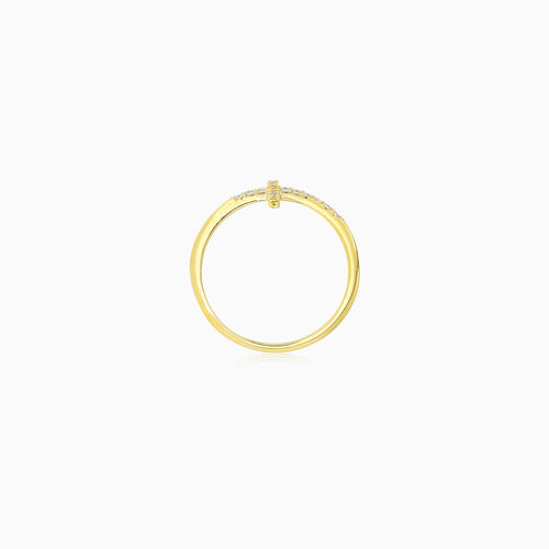 Yellow Gold Pavé Cross Ring