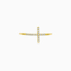 Yellow Gold Pavé Cross Ring