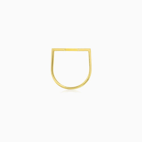 Yellow Gold Geometric Chevron Ring