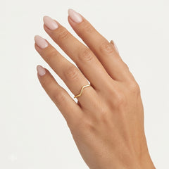 Yellow Gold Geometric Chevron Ring