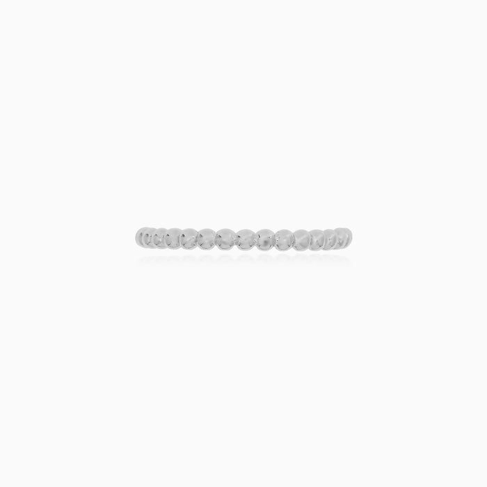 Kuličkový prsten z bílého zlata