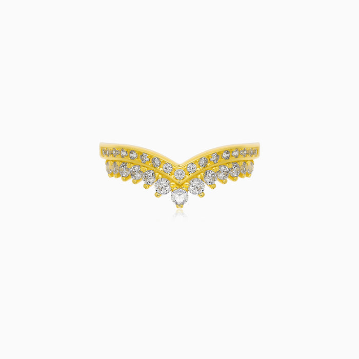 Prsten ze žlutého zlata Double Chevron