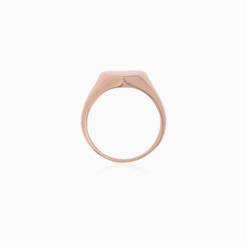 Rose Gold Heart Signet Ring