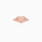Rose Gold Heart Signet Ring