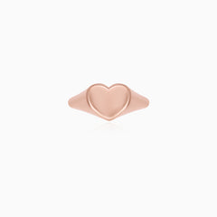 Rose Gold Heart Signet Ring