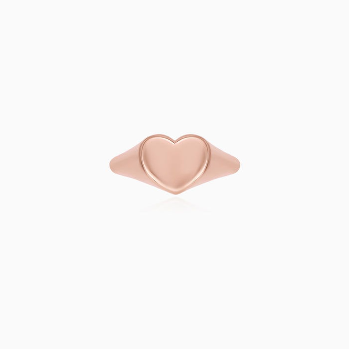 Rose Gold Heart Signet Ring