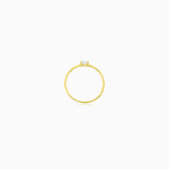 Yellow Gold Heart-Cut Zirconia Ring