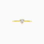 Yellow Gold Heart-Cut Zirconia Ring
