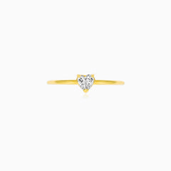 Yellow Gold Heart-Cut Zirconia Ring