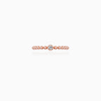 Rose Gold Beaded Zirconia Ring