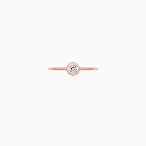 Rose Gold Bezel Set Solitaire Ring