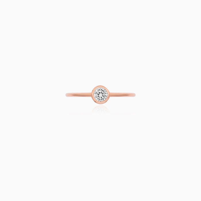 Rose Gold Bezel Set Solitaire Ring