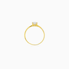 Yellow Gold Cubic Zirconia Solitaire Ring