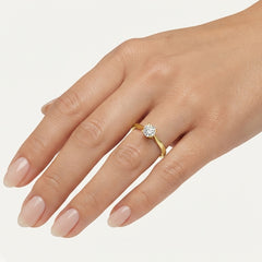 Yellow Gold Cubic Zirconia Solitaire Ring