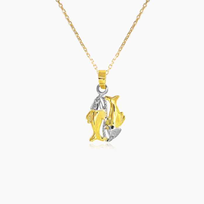Golden pendant of the sign of Fish