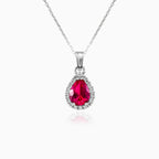 Royal ruby and cubic zirconia women pendant