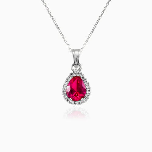 Royal ruby and cubic zirconia women pendant