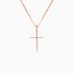 Minimalistický přívěsek s křížkem z růžového zlata