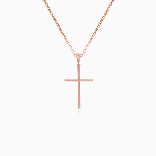 Minimalist Rose Gold Cross Pendant