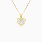 Yellow and white gold heart charm