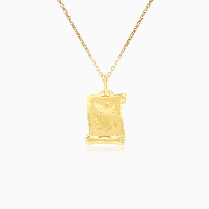 Zlatý řetízek s přívěskem zvěrokruhu Býk ve tvaru svitku