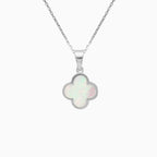 White Gold Clover Pendant With Mother-Of-Pearl