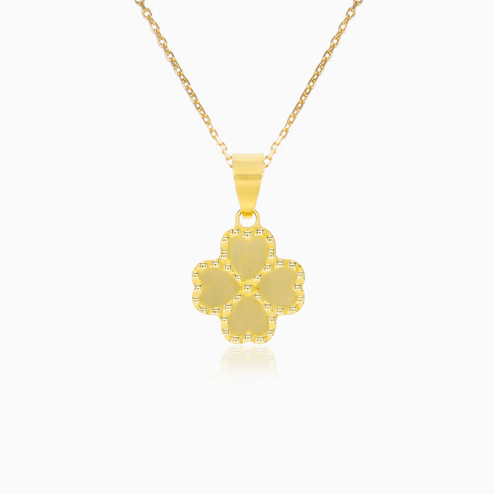 Four Leaf Clover Yellow Gold Pendant