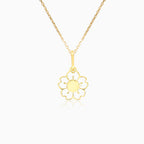 Openwork Floral Pendant in Yellow Gold
