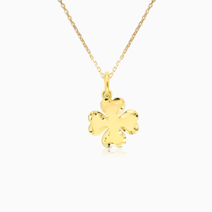 Yellow Gold Four Leaf Clover Pendant