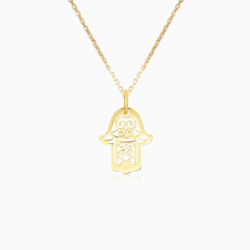 Zlatý Přívěsek Ruka Hamsa ve Dvou Odstínech Zlata