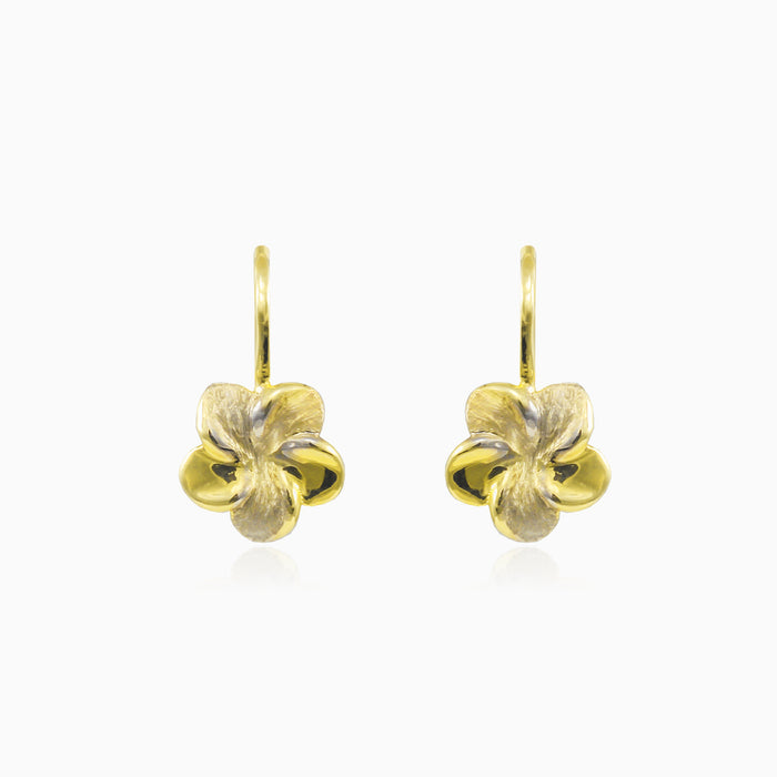Blumen-Ohrringe in Gelbgold