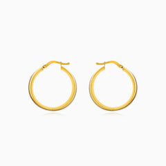 Two tone gold hoop earrings for women