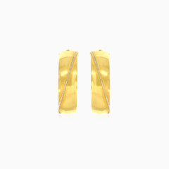 Two tone gold hoop earrings for women