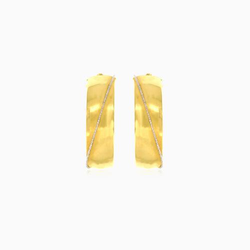 Two tone gold hoop earrings for women