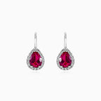 Royal ruby and cubic zirconia women drop earrings