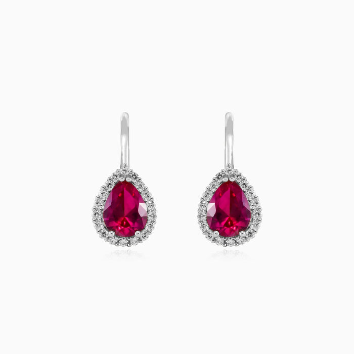 Pendientes colgantes de mujer Royal con rubí y circonitas.